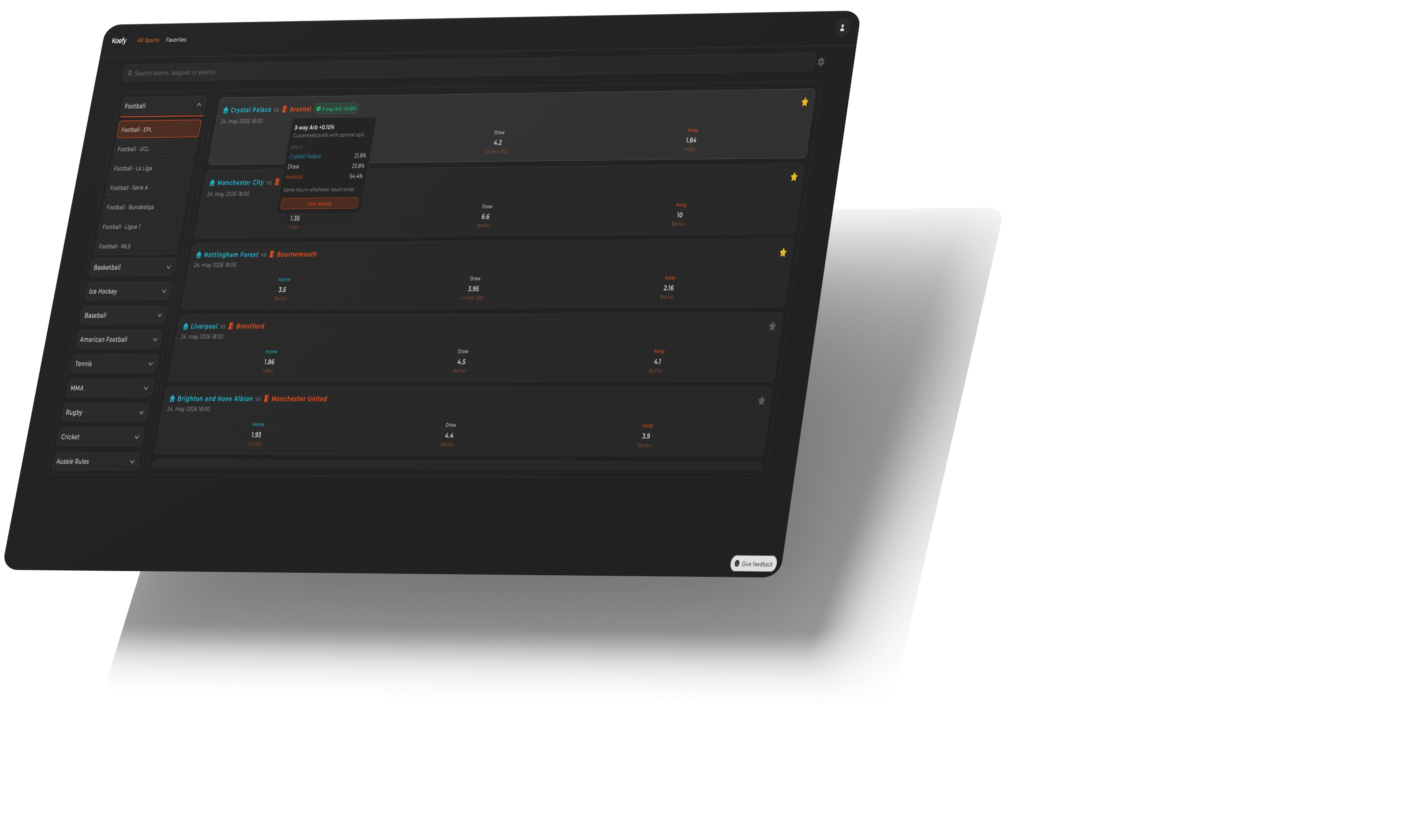 Koefy product interface preview